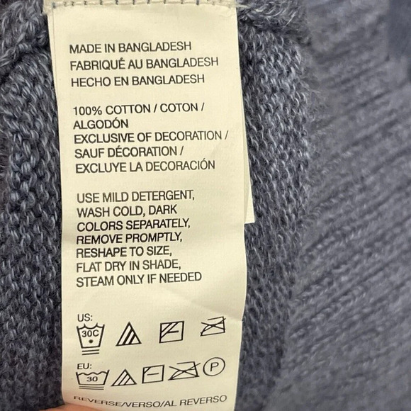 IZOD Mens Large Sweater Fair Isle Pullover 1/4 button up Knitted Blue BluishGray - Picture 5 of 9